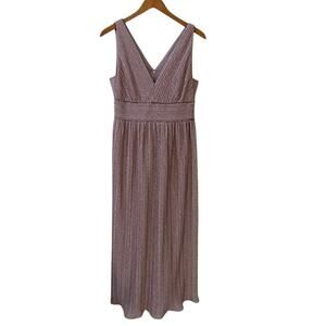 Adrianna Papell Dress Women 6 Blush Pink Pleated Glitter Formal Party Elegant‎